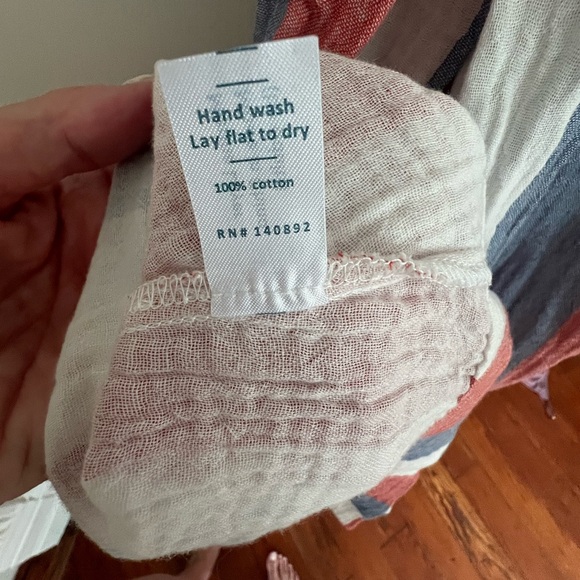 July 4th USA red white and blue crinkle cotton wrap dress from Marine Layer ❤️💙 - Picture 6 of 7